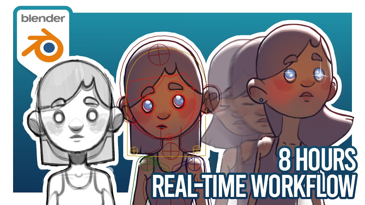 REALTIME Grease Pencil Character Rig | 8 Hours of Blender Workflow!
