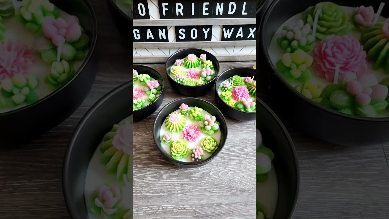 Soy Vegan Cactus Succulent Inspired Art Home Decor Candle