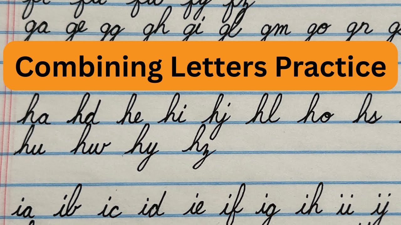 Two Letter Cursive Combinations for letters e-n