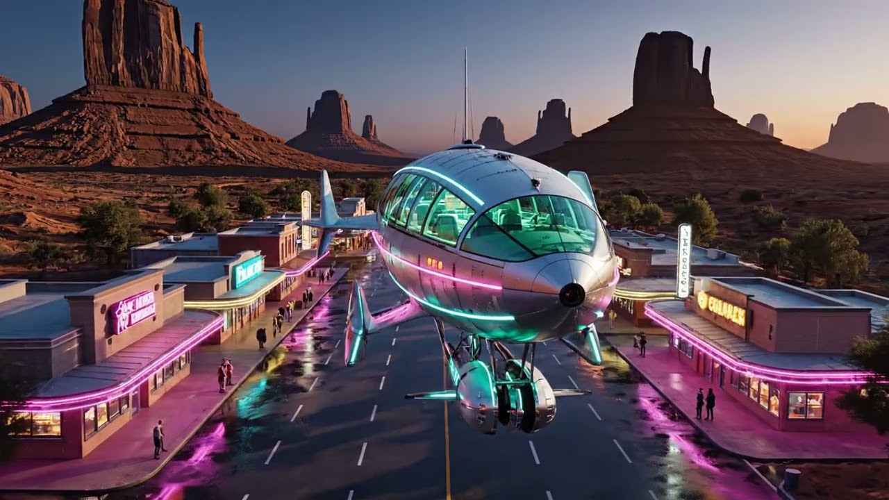 Future City 2090 - Retro &rsquo;50s: Beautiful Sunset | Sci-fi AI Short Film (4K)