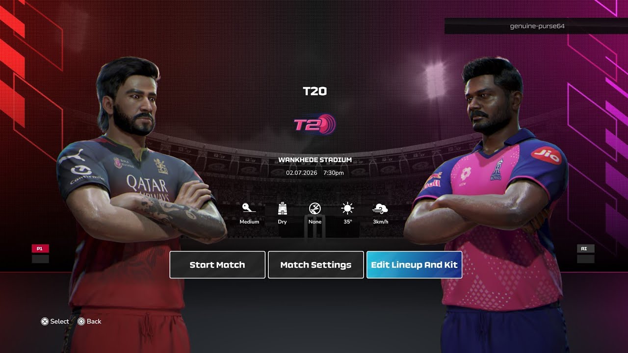 RCB vs RR | T20 IPL Match | Cricket26 Live