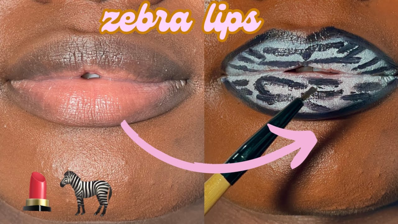 HOW TO DO ZEBRA LIPS | CREATIVE MAKEUP TUTORIAL | STEP BY STEP