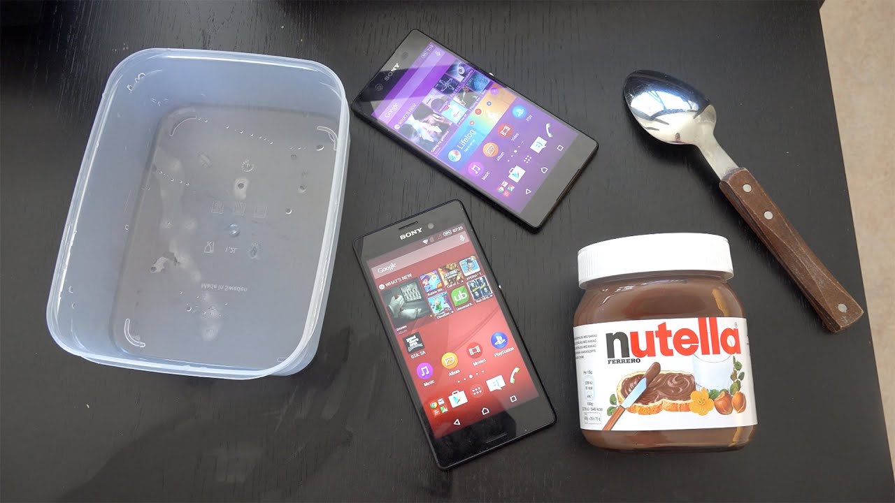Sony Xperia M4 Aqua — тест на заморозку Nutella! (4K)