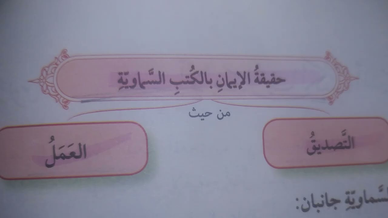 درس العقيدة صف ثامن الإيمان بالكتب السماوية 🌻