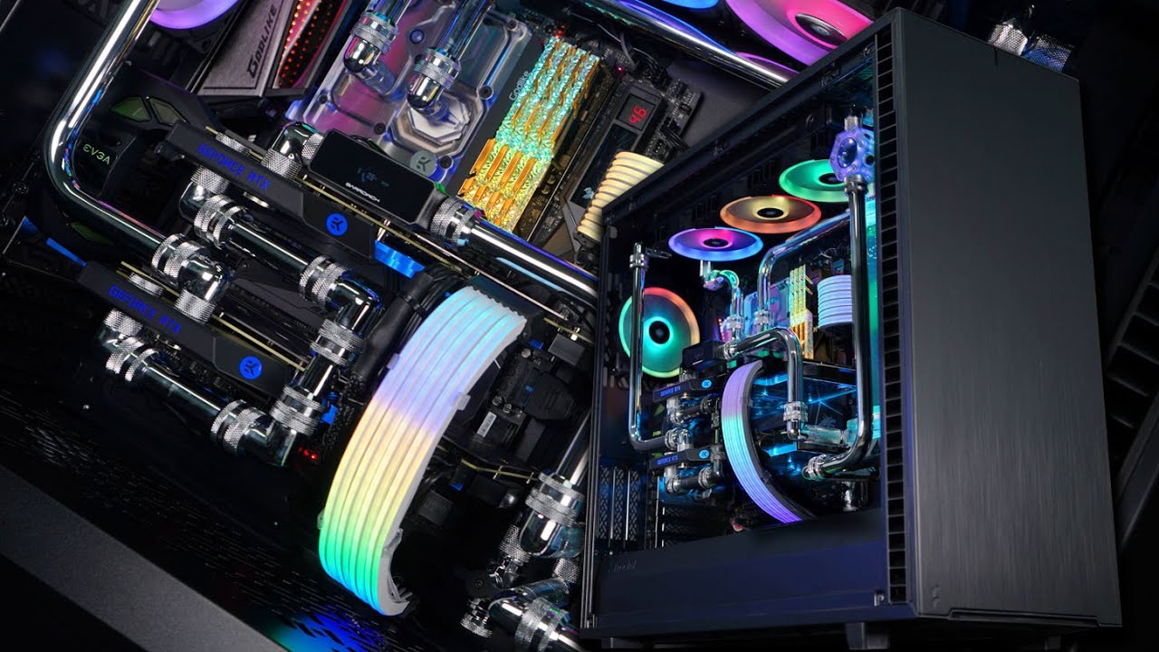$9000 RTX2080Ti SLI? fractal Design Define7 Watercooled build