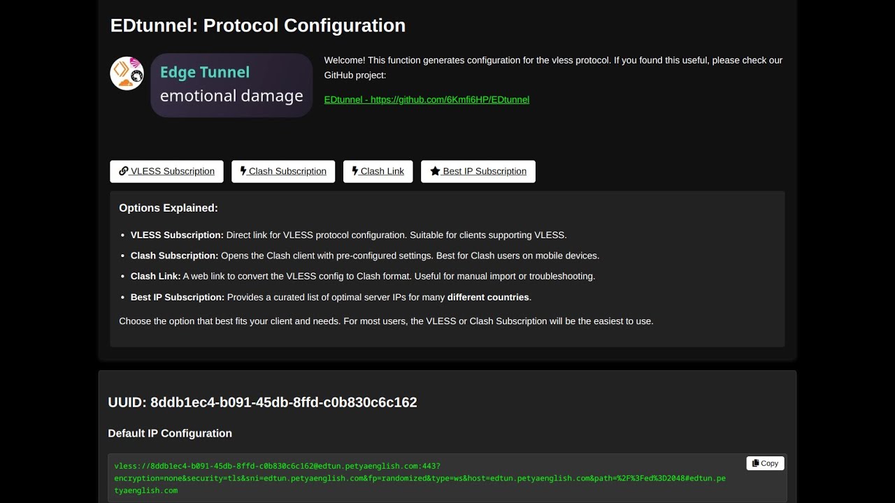 EDtunnel CF-Workers/Pages and Best clean IP