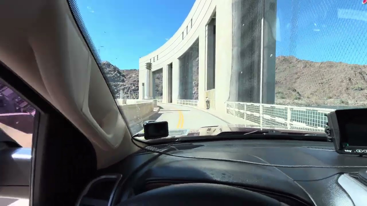 Parker Dam on the Colorado River driving across. Arizona/California border is in the middle. 