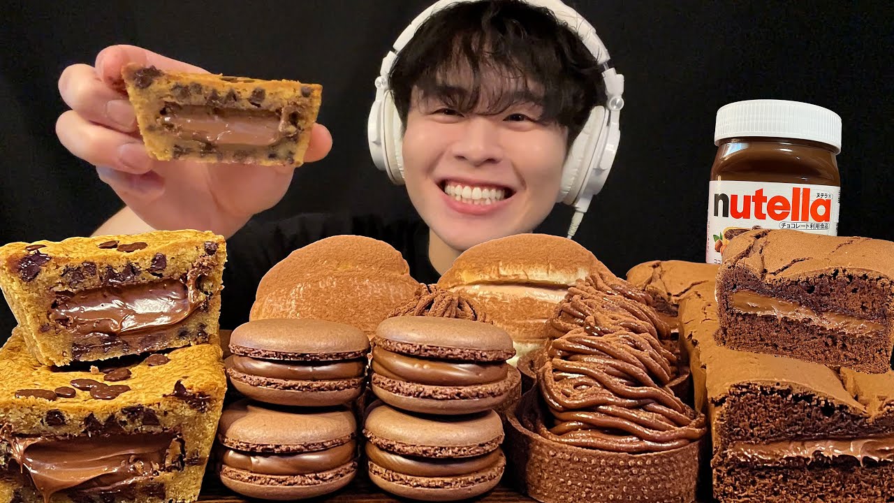 【ASMR】ヌテラクッキーパイ‼️【咀嚼音/mukbang/Eating Sounds】