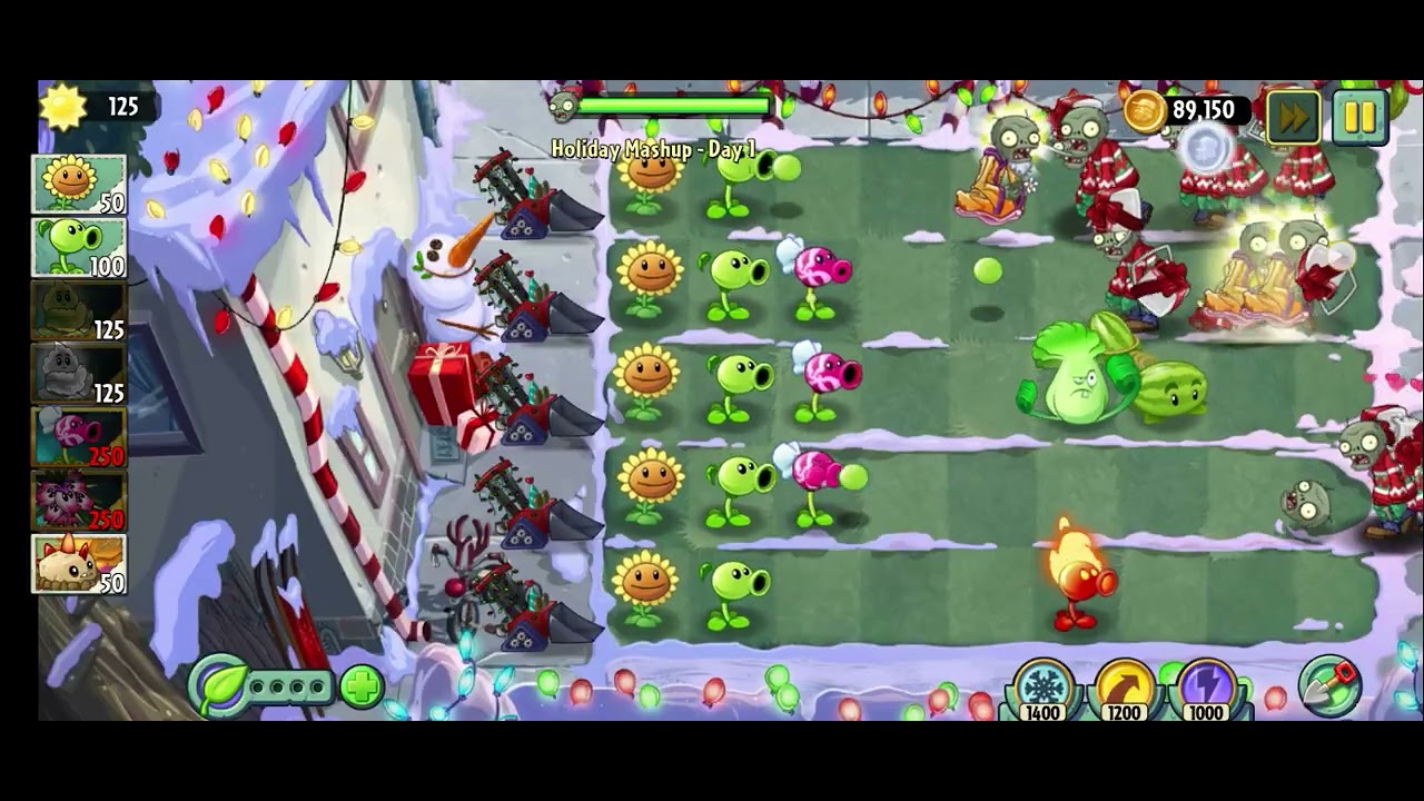 Plantas vs zombies 2 reflourished tiempos modernos día 3 y holiday mashup día 1 y 2 nueva planta 
