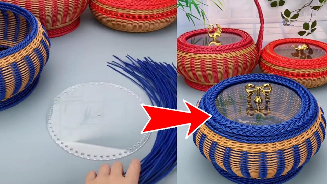 How to Make Lid for PE Rattan Basket #diy #handmade #craft