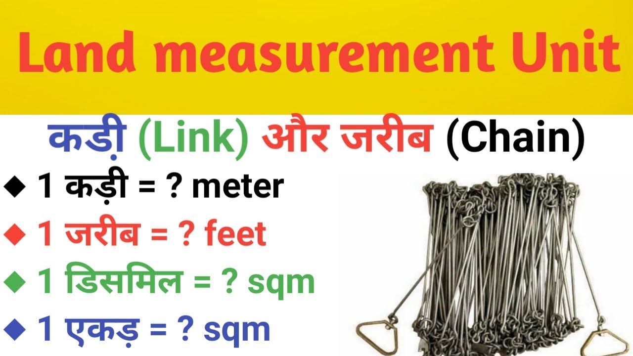 कड़ी और जरीब क्या हैं? | Land measurement unit | 1link = ? inches | Chain | Link | Gunter's chain
