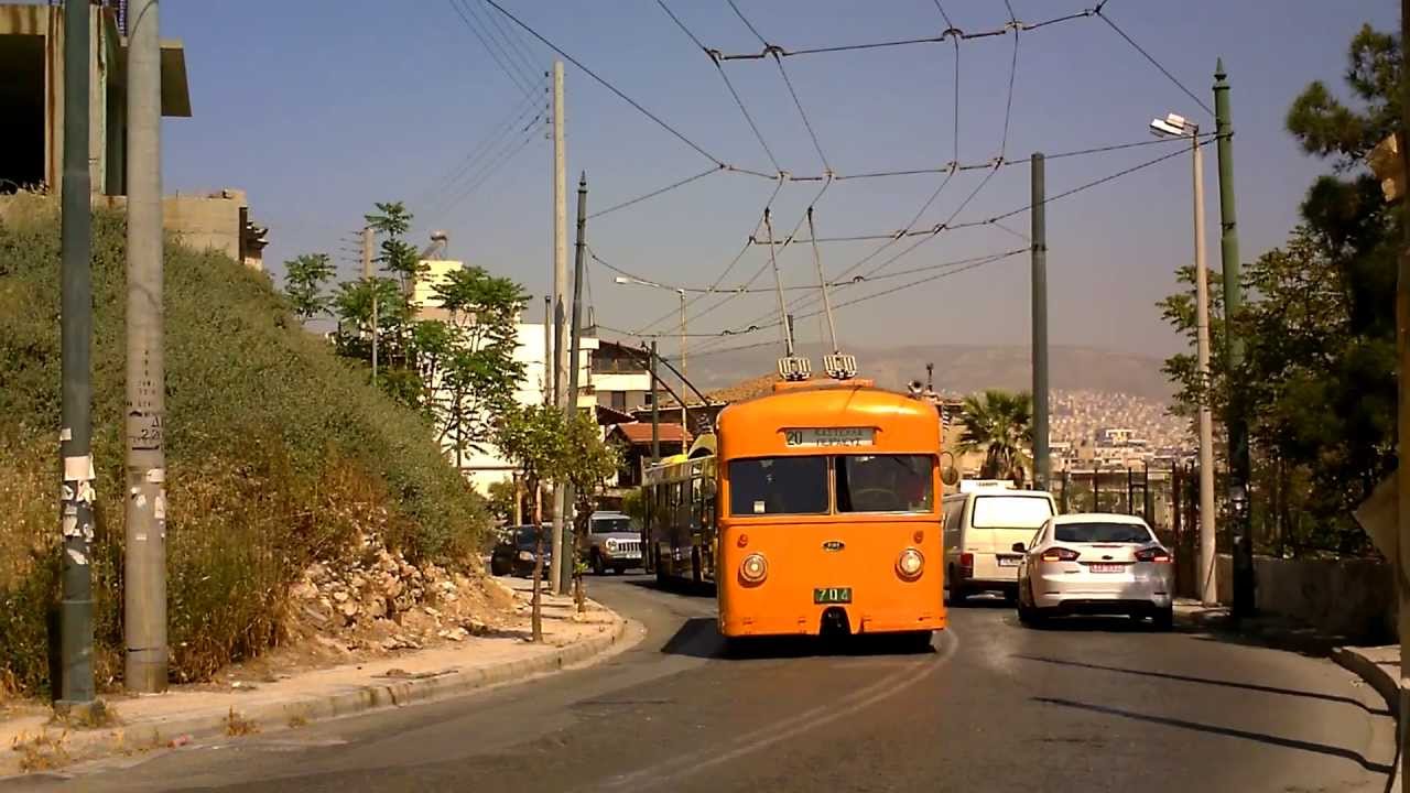 Old time classic FIAT electric-bus at Piraeus Greece (28/04/13)