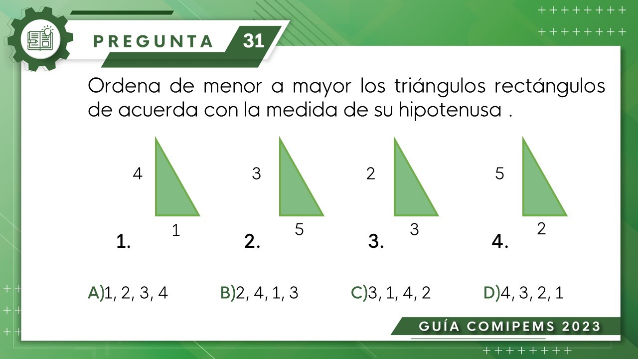 Guía COMIPEMS 2023 | Trigonometría | Pregunta No. 31