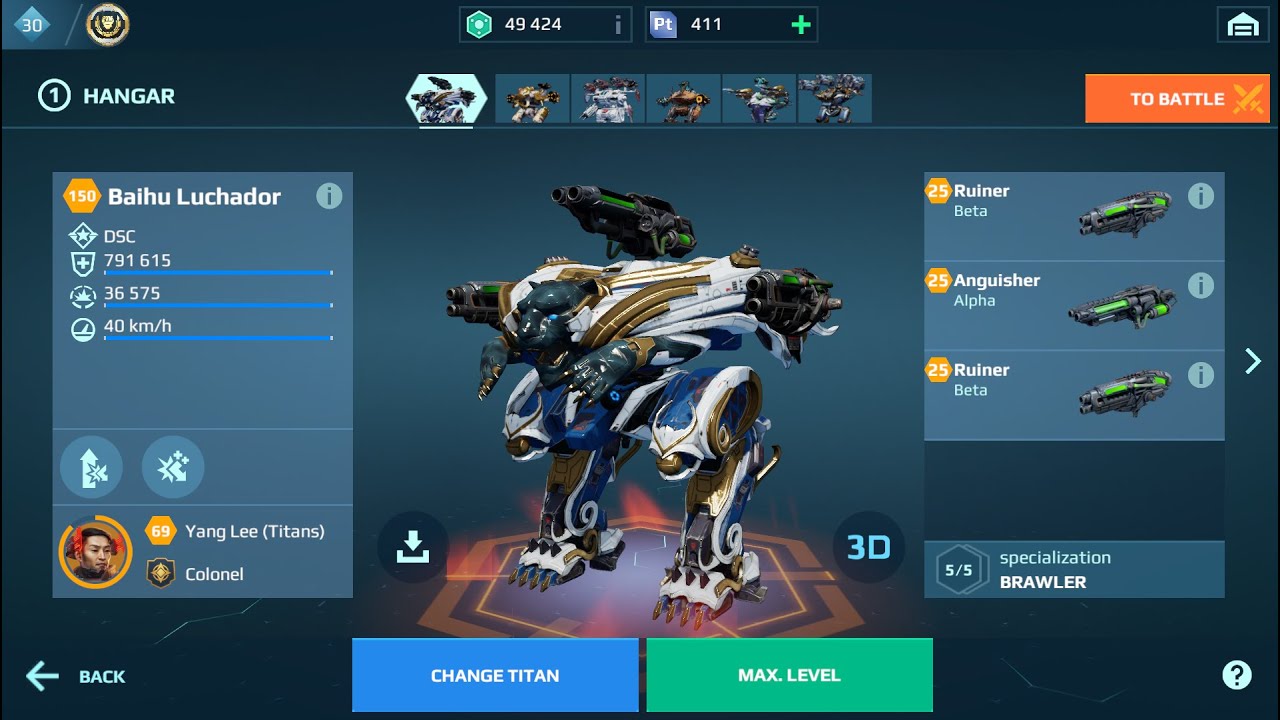 War Robots | Baihu Luchador 🔥 Anguisher + Ruiner Build | 13.8M Damage in FFA!