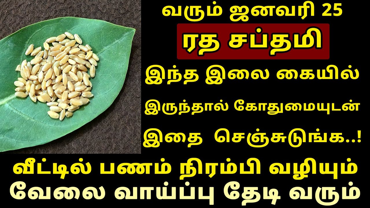 வரும் Jan-25 ரத சப்தமி இந்த இலை கையில் இருந்தால் யோகம் தான்! Ratha Saptami 2026