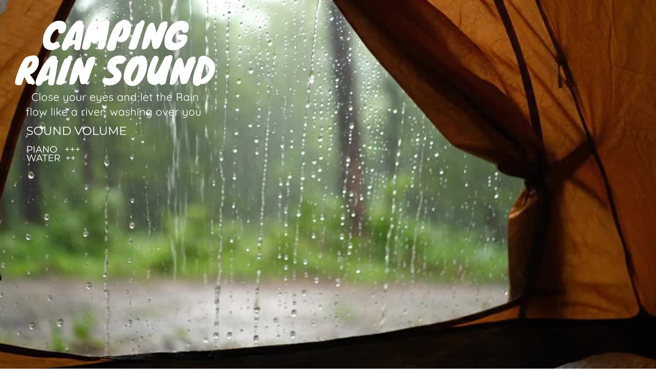 Cozy Camping Rain Sounds 🌧️ Soft rain and Piano - ASMR for Deep Sleep, Relaxation & Stress Relief 🎹