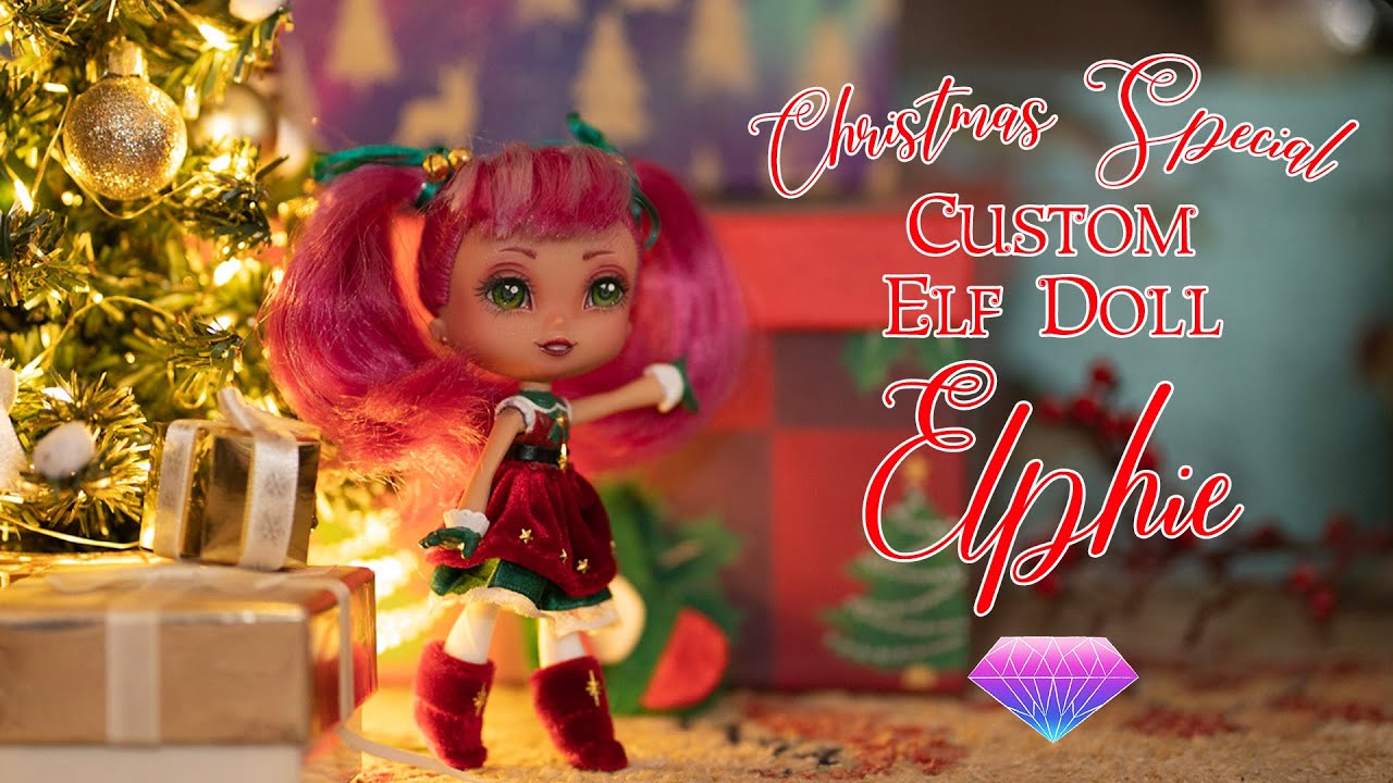 Doll Repaint - Elphie - A BETTER CHRISTMAS ELF THAN ELF ON A SHELF - OOAK Doll