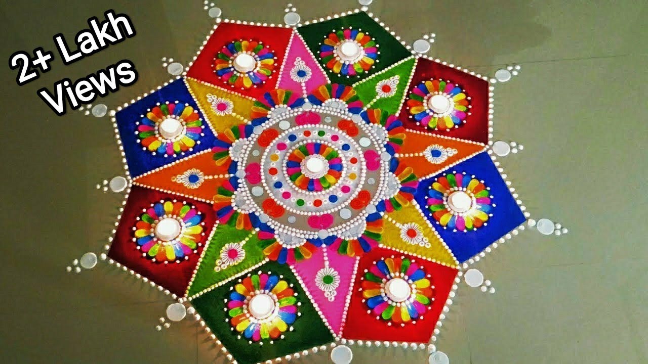 Diwali rangoli designs 2024| Kalash and Peacock Feather Rangoli for Navratri 2024|Big Diwali 2024