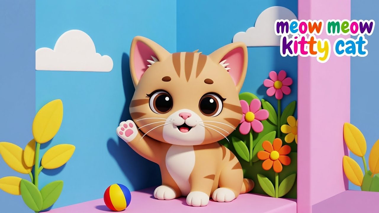 Meow Meow Kitty Cat 🐱 | Fun Kids Rhyme | Jump, Run & Dance with Kitty!#ytviral #meow #cat #kitten
