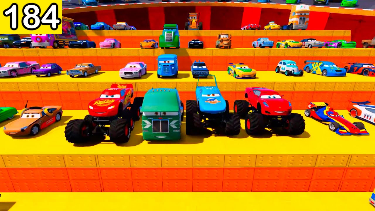 GTA V Mods Stunt Car Racing Challenge By SPIDER-MAN With Amazing DISNEY CARS AND MCQUEEN ep 184