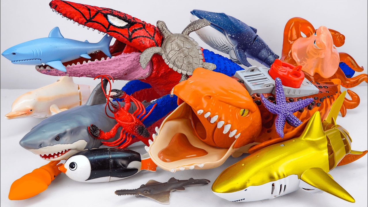 Toy ASMR 🐋🐠 Sea Monster Spiderman & RC Cocrodile Playset ASMR Satisfying with Unboxing | Review toys
