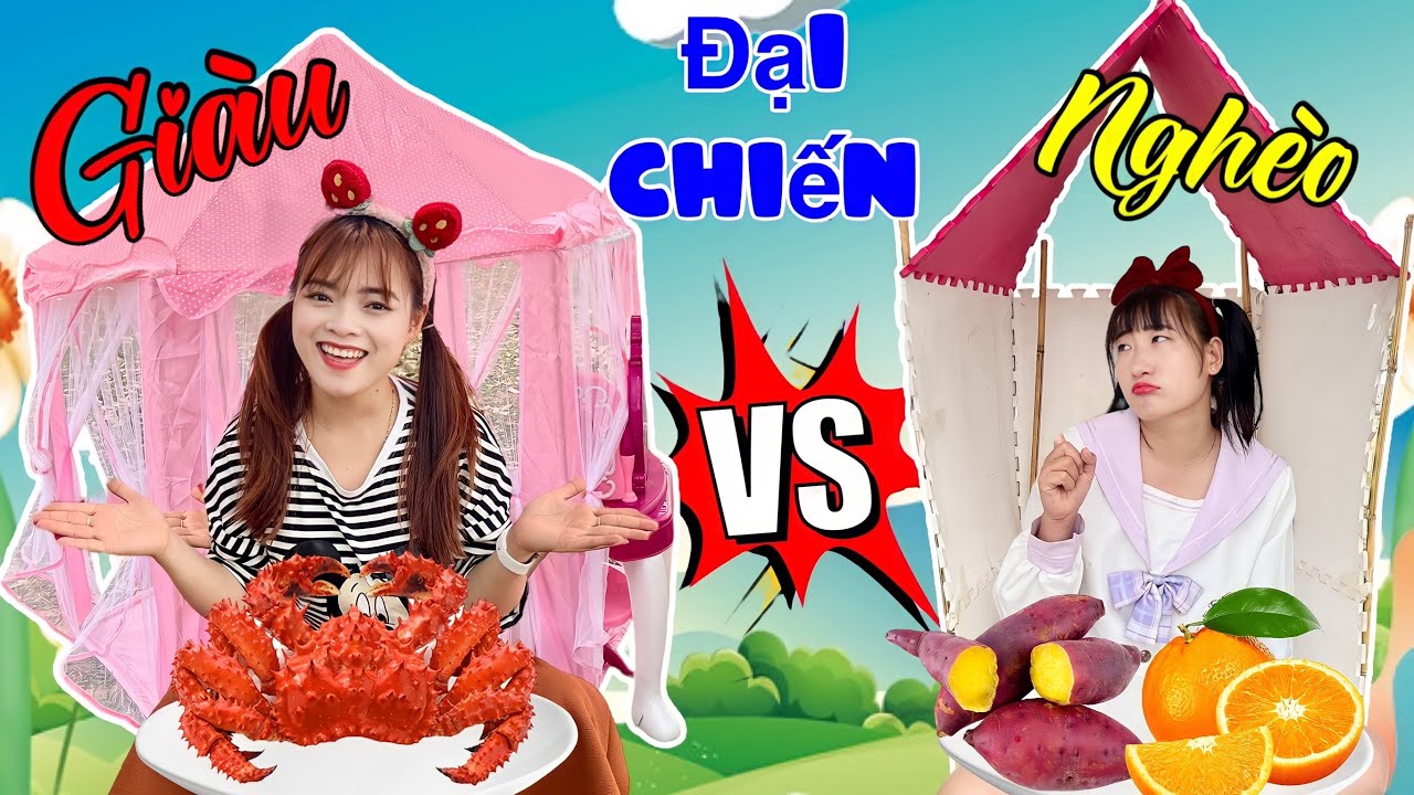 Thử Thách 24H Cắm Trại Trong Rừng Giàu VS Nghèo | Hằng Nheo Official