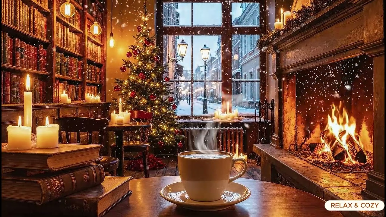 Relaxing Instrumental Music 🔥  Fireplace #jazz | Study and Healing Soul | Morning vibes| Coffee