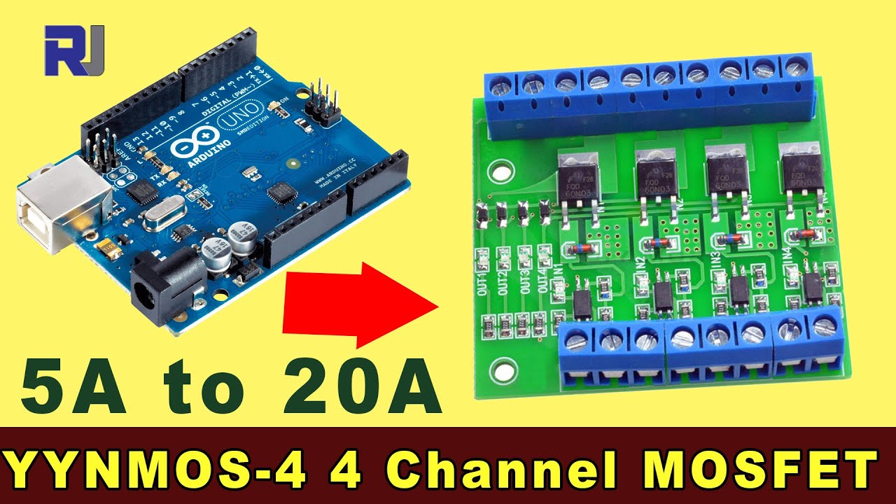 How to use MOSFET Button IRF540  to control 5A to 20A DC Motor or LED light strip - RJT338