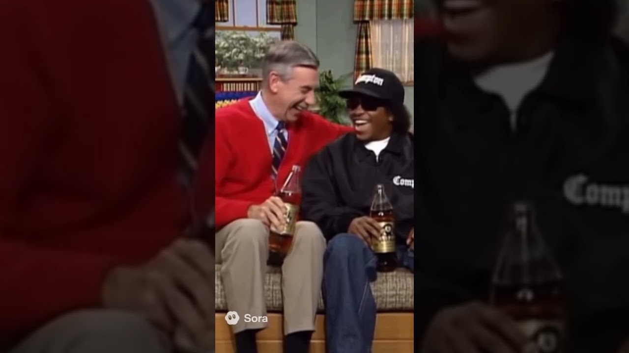 Mr. Rogers and Eazy-E sit for a bit #mrrogers #eazye #sora #ai #lol