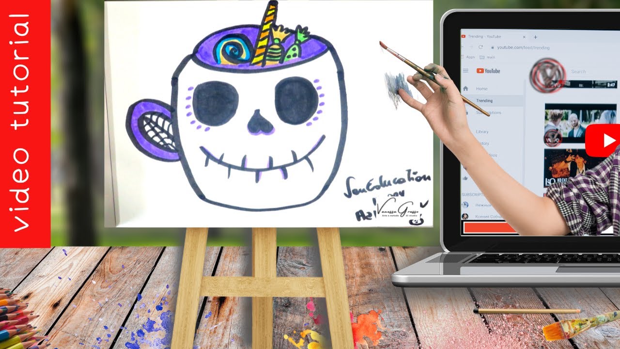 Come disegnare un simpatico teschio di Halloween per bambini