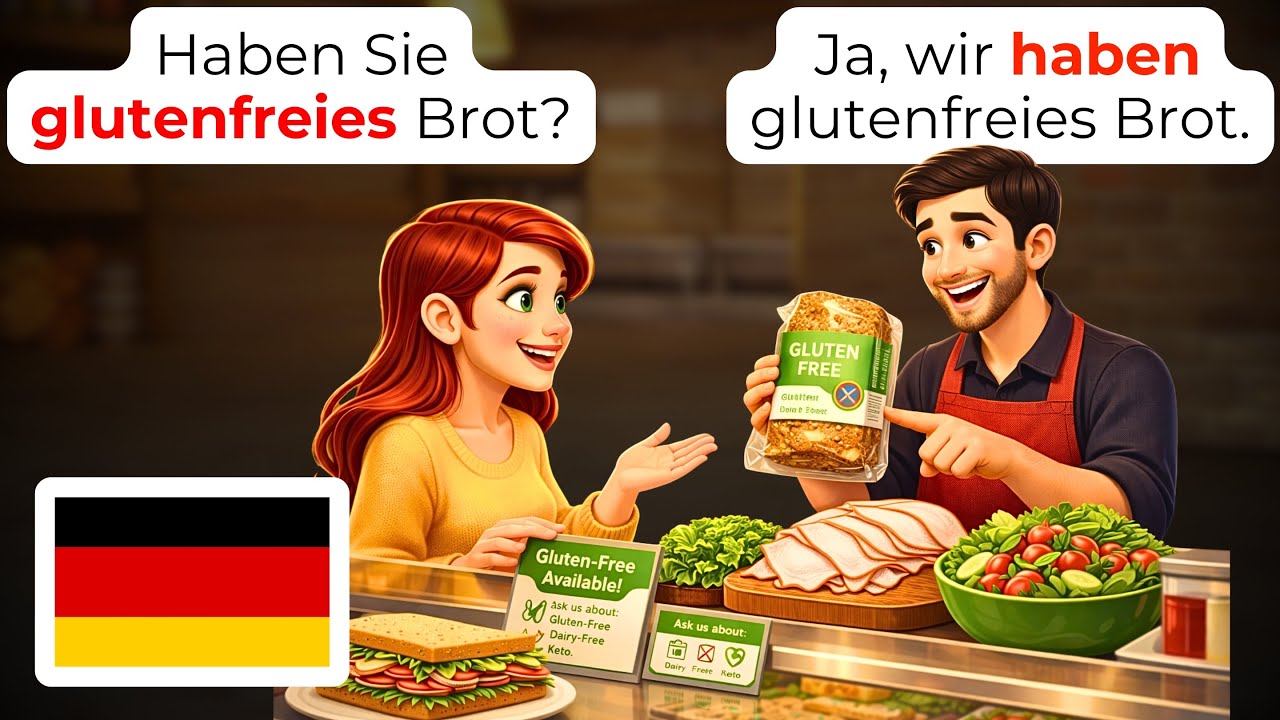 🇩🇪 Ежедневные Немецкие Диалоги для Начинающих | Заказ в Деликатесах на Немецком (A1-A2)