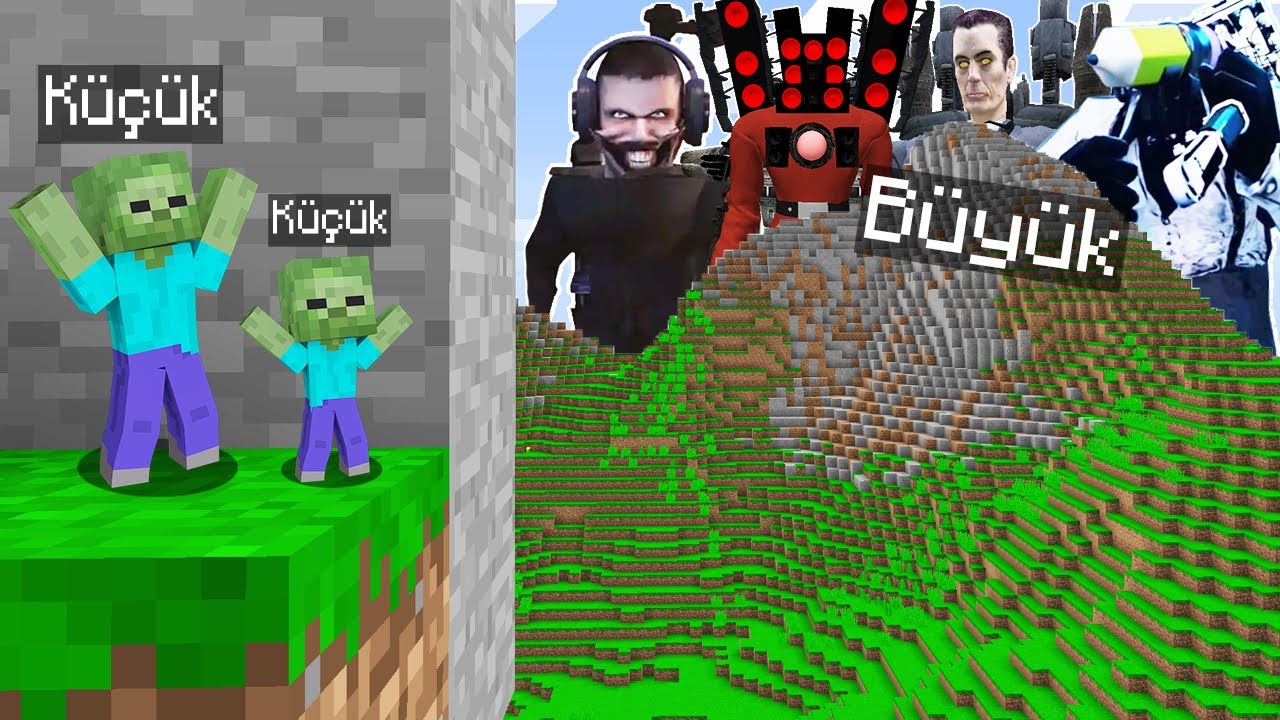 KÜÇÜK VS BÜYÜK TİTAN SKİBİDİ TUVALET SAKLAMBAÇ 😱 - Minecraft
