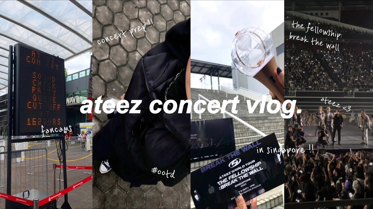 ateez concert vlog in Singapore 🏴‍☠️ : kpop concert prep, fancams, exploring jb to sg, grwm, etc.