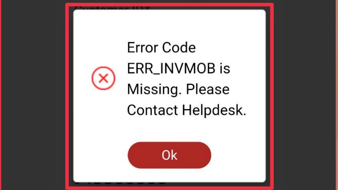 IPPB Mobile Banking App Fix Error Code ERR_INVMOB is Missing. Please Contact Helpdesk error solve
