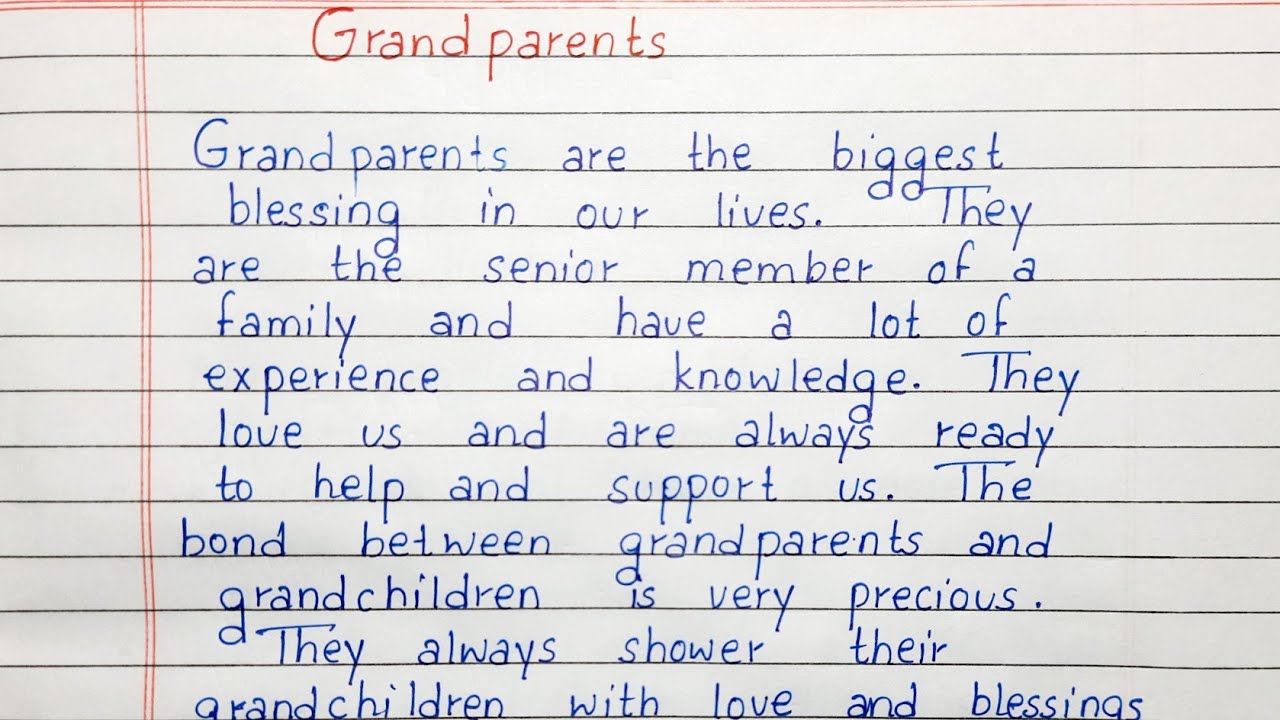 Write a short essay on Grandparents | Essay Writing | English