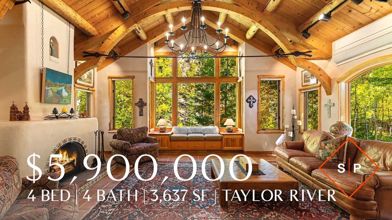 Rare Taylor River Home on 4.6 Acres | Private Access to Gold Medal Fishing | For Sale