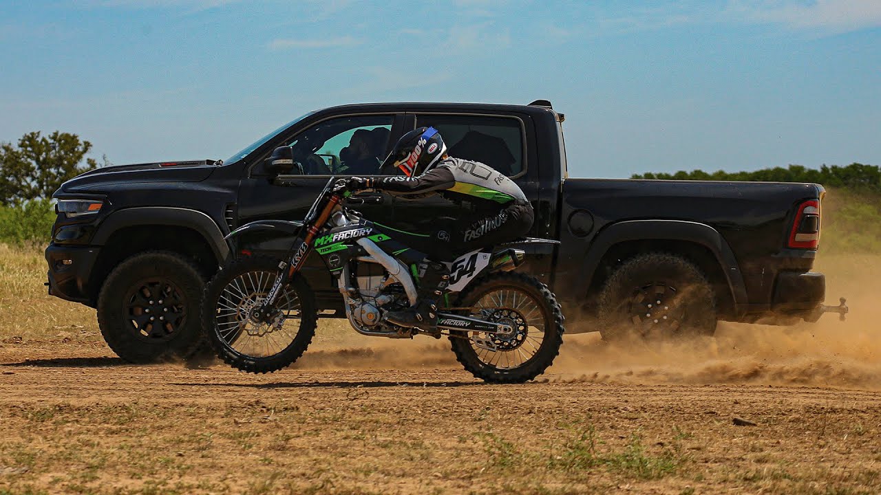 Fastest Truck vs. Fastest Dirt Bike (RAM TRX vs  KX450SR)