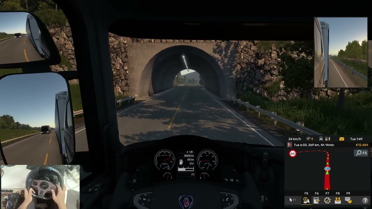 ETS2 Night Trucking Challenge w PXN V9 Steering Wheel & Real Traffic