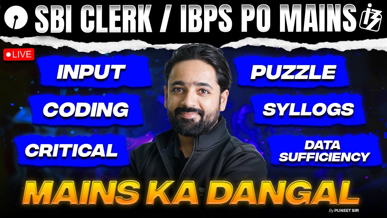 🔴 IBPS PO Mains & SBI CLERK Mains | Puzzle + Misc. + Critical Reasoning | Top Questions | Puneet Sir