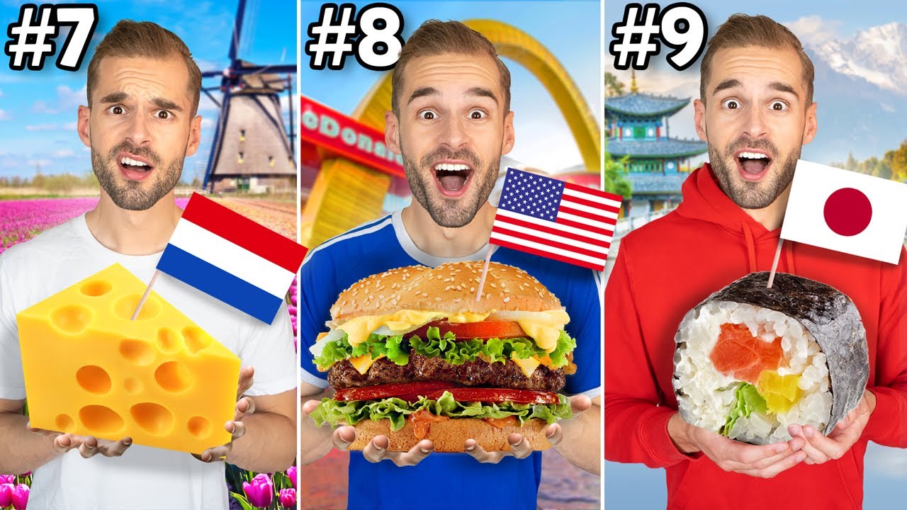 Ik Eet Voedsel Uit 24 Landen Binnen 24 Uur! *Challenge*