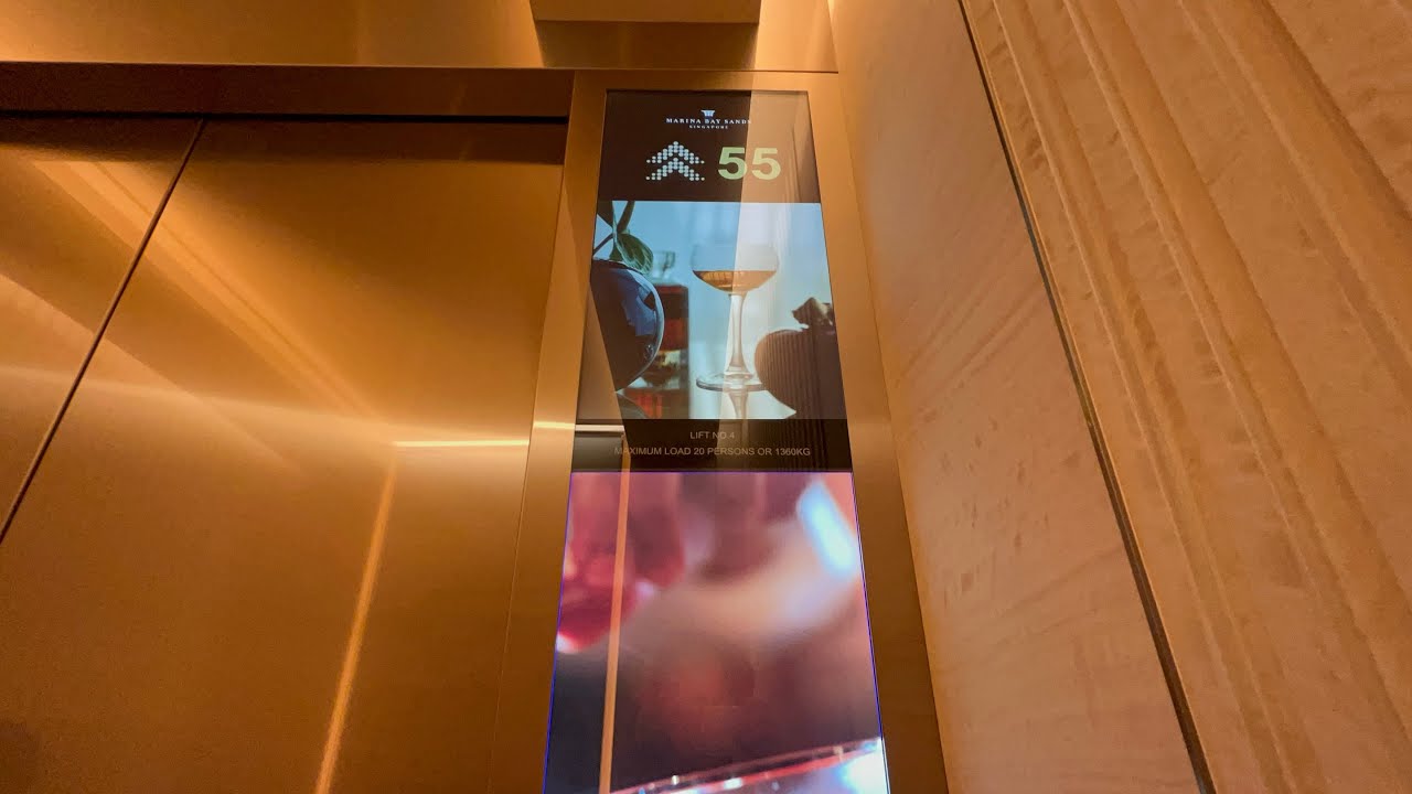 7m/s KONE JumpLift elevator in Marina Bay The Sands, Singapore (Going Up)