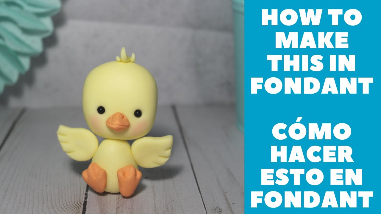 [EASY]🦆How to make a fondant duckling - Facil PASO A PASO como hacer un PATO de fondant (7 min)