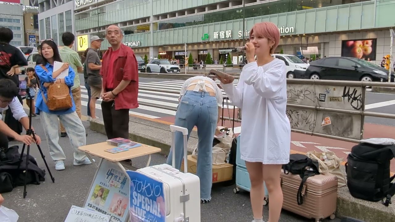 W.sayaka／戎きあら「新宿駅（完全版）」2024.09.16　新宿駅南口ストリートライブ【就職せず歌に人生かけてる元製菓大学生🍰／高校2年生16歳シンガー】#歌うま　#路上ライブ　#シンガー
