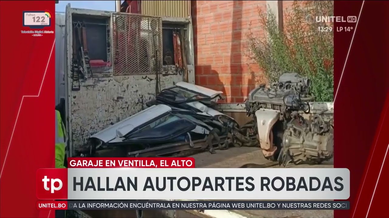 Hallan piezas de vehículos robados en un garaje de El Alto, reporta la Policía