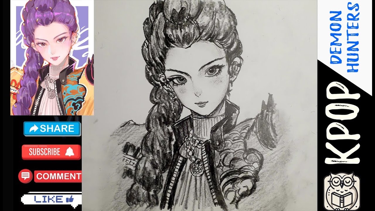 Draw RUMI Step by Step | KPOP Demon Hunters Pencil Drawing Tutorial
