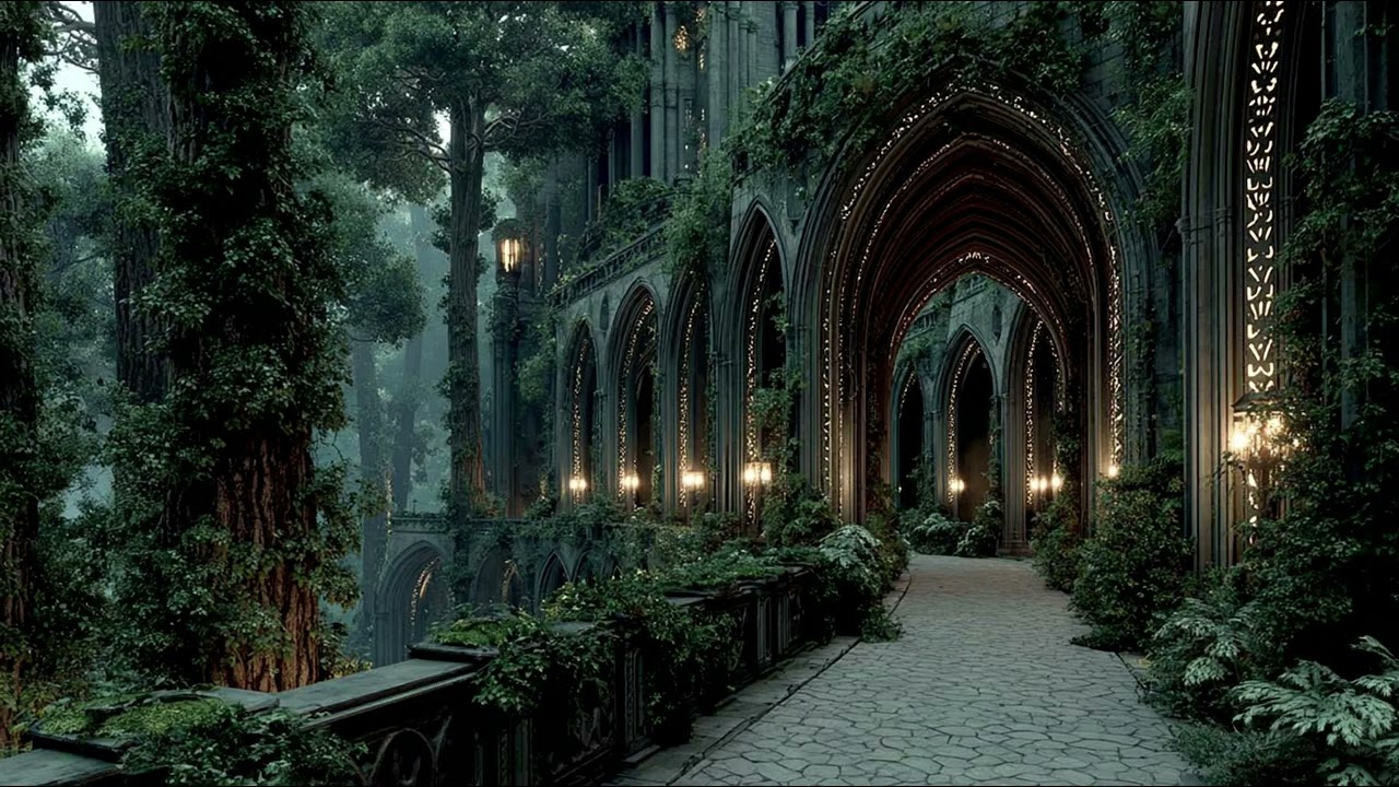 🏰 Elven Castle in the Forbidden Wood | Dark Fantasy Ambience — Ancient Magic & Silent Battlements