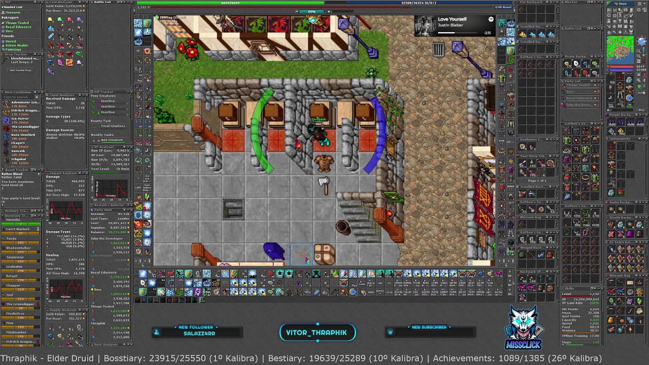 Tibia - Global - Kalibra - ED 1000 | TOP: Bosstiary: 1º | Bestiary: 6º | Achiev: 18º (Ranks Kalibra)