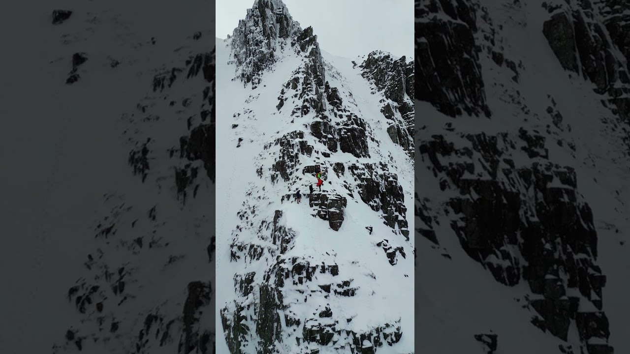 Dorsal Arete Winter , Glencoe 4k Drone Footage