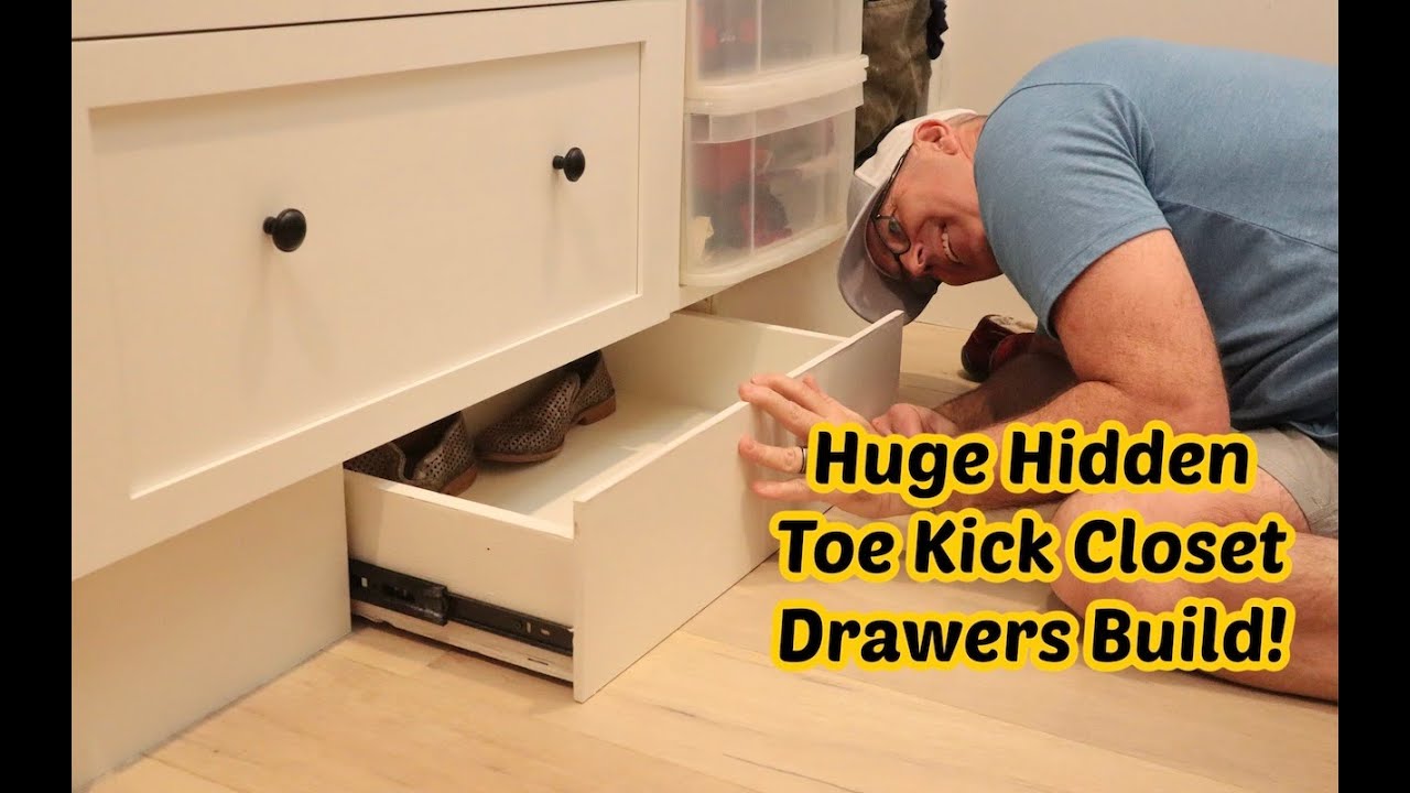 Hidden Closet or Kitchen Toekick Storage Drawers