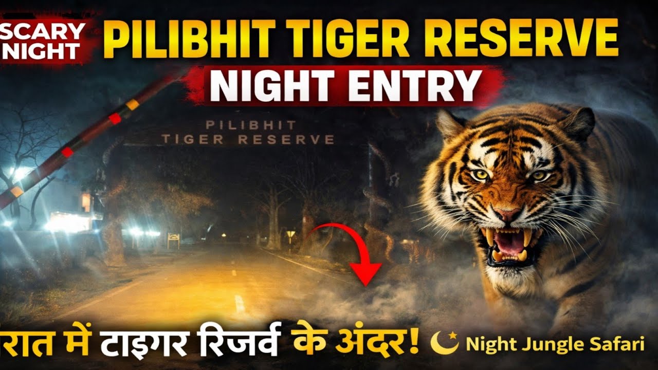 Pilibhit Tiger Reserve Night Entry 😱 | रात में टाइगर रिजर्व के अंदर | Night Jungle Safari